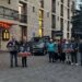 Tüntetés a Kapitány Hotel előtt